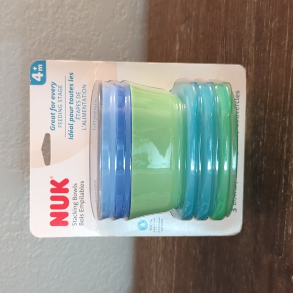 5/$20 - NUK 3 Piece Stacking Baby Bowls with Lids - Picture 1 of 13